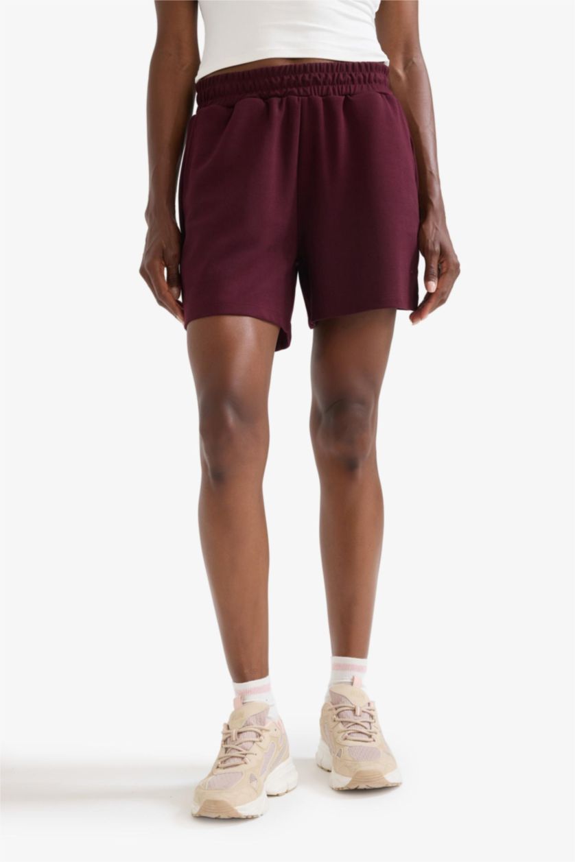 Woman Bordeaux DeFactoFit Standard Fit Short Leg Modal Shorts