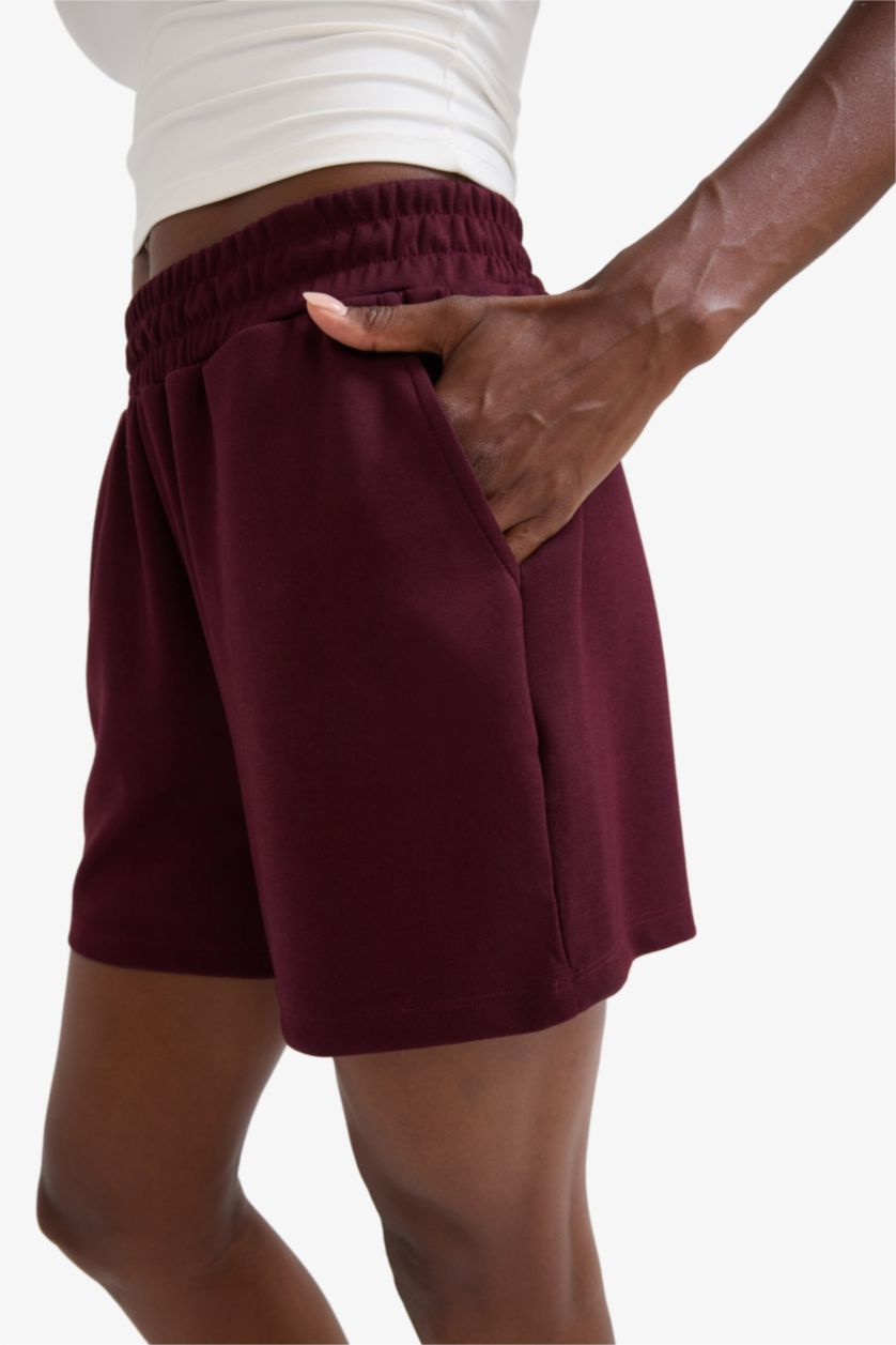 Woman Bordeaux DeFactoFit Standard Fit Short Leg Modal Shorts