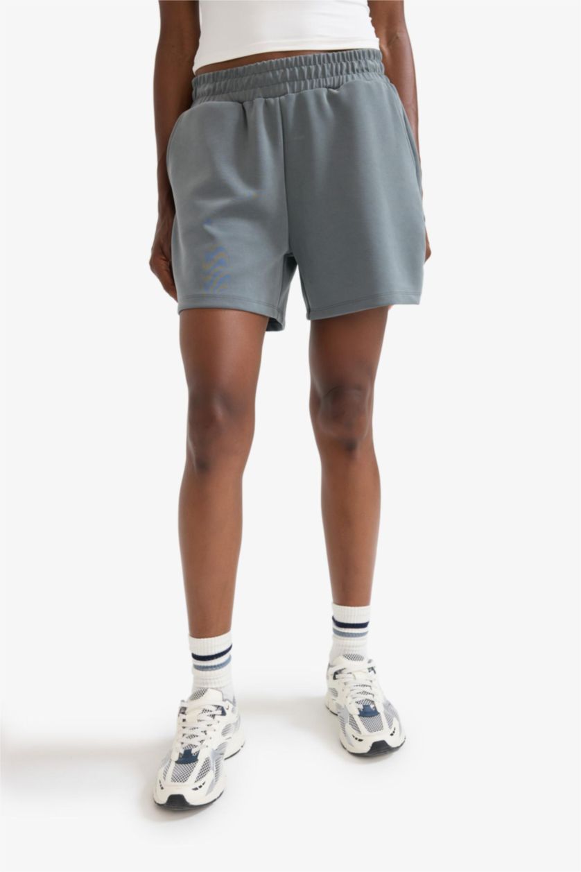 Kadın Koyu Gri Standart Fit Kısa Paça Modal Şort