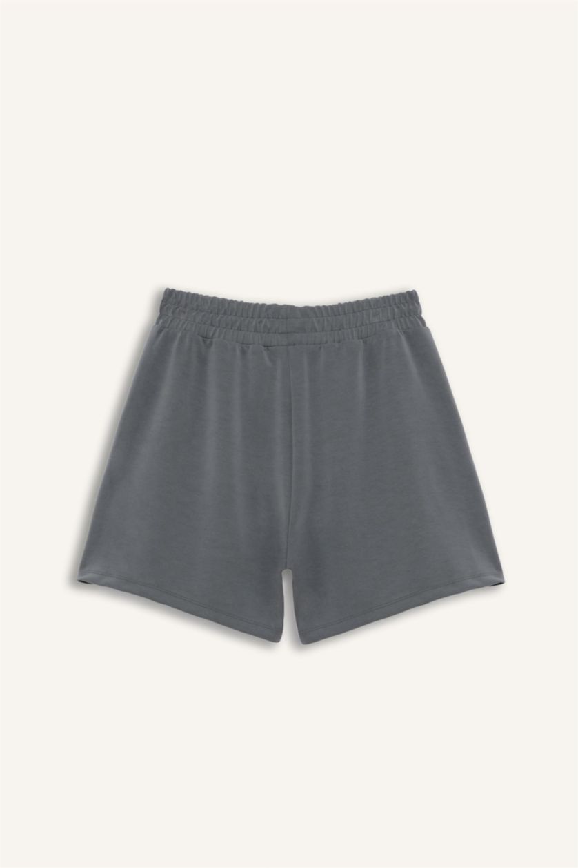 Kadın Koyu Gri Standart Fit Kısa Paça Modal Şort