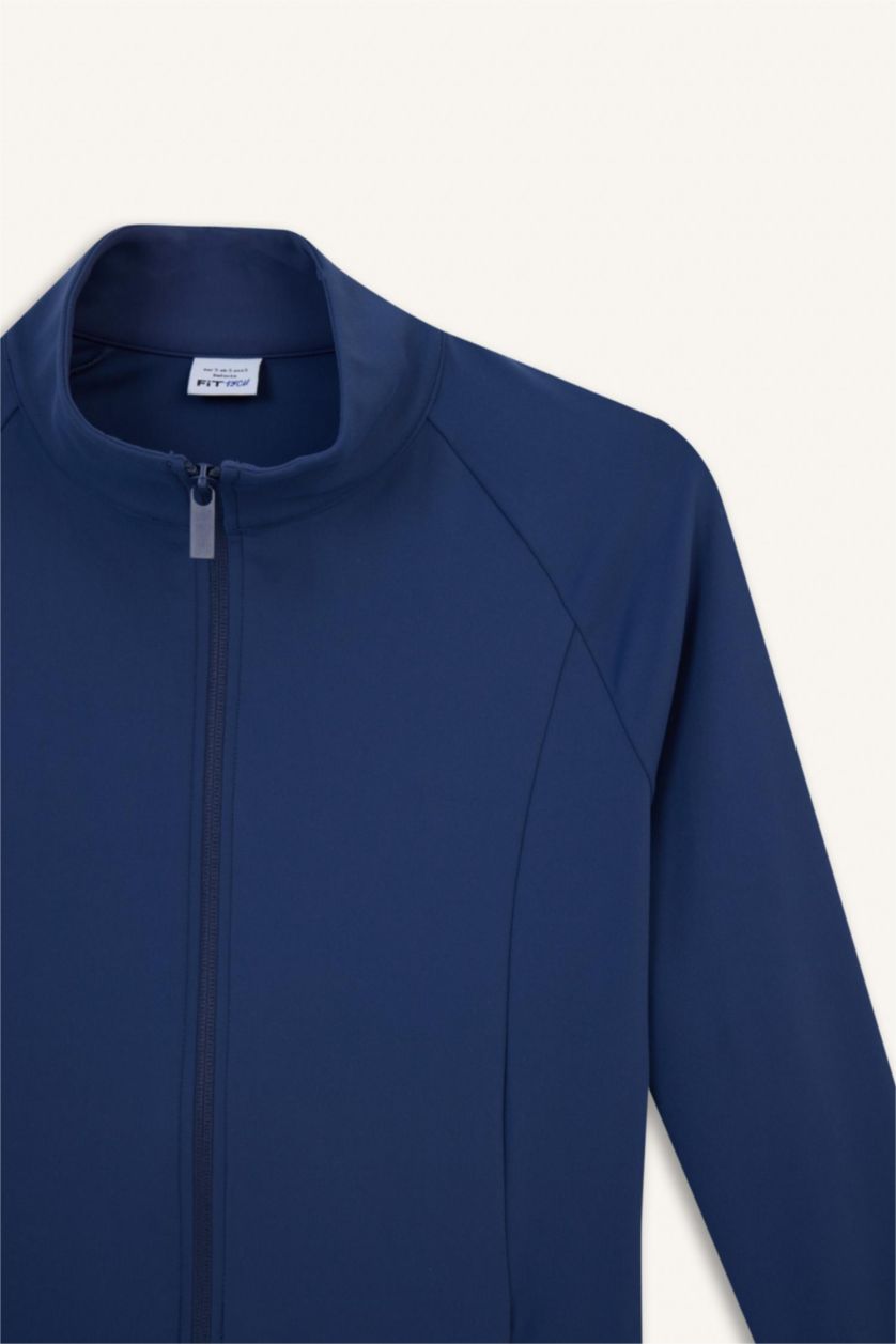 FEMME Indigo Cardigan de sport slim fit zippé à col montant de DeFactoFit