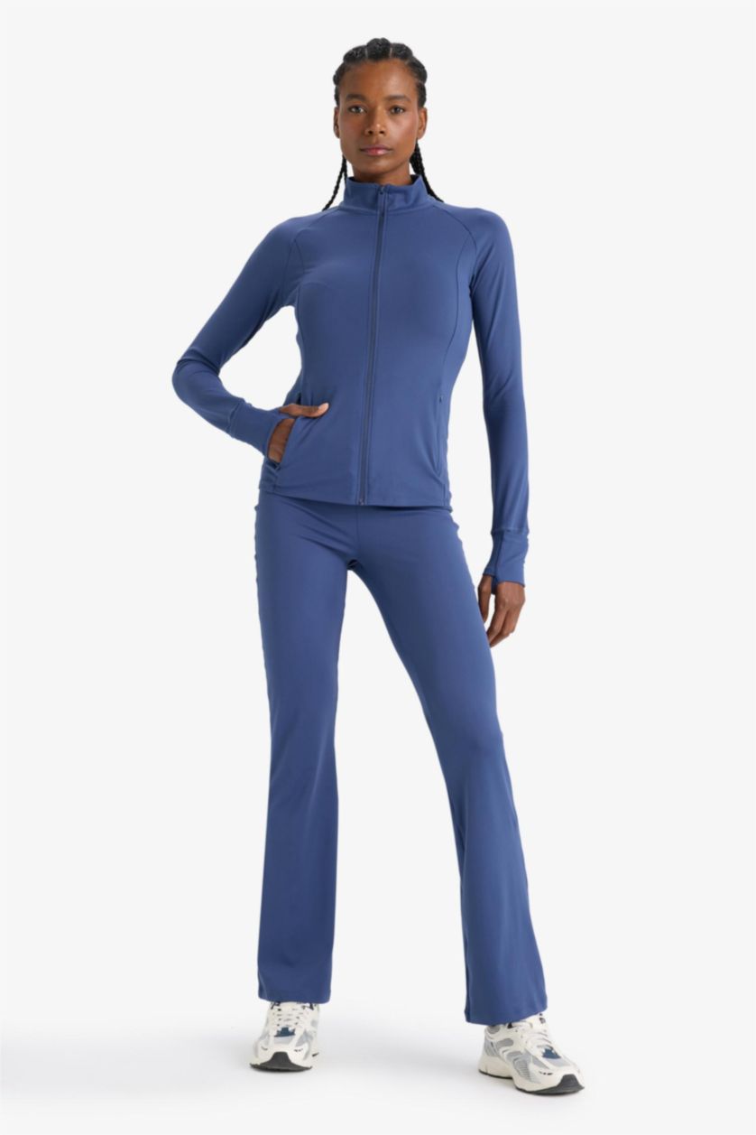 WOMAN Indigo DeFactoFit Flare Wide Leg Trousers