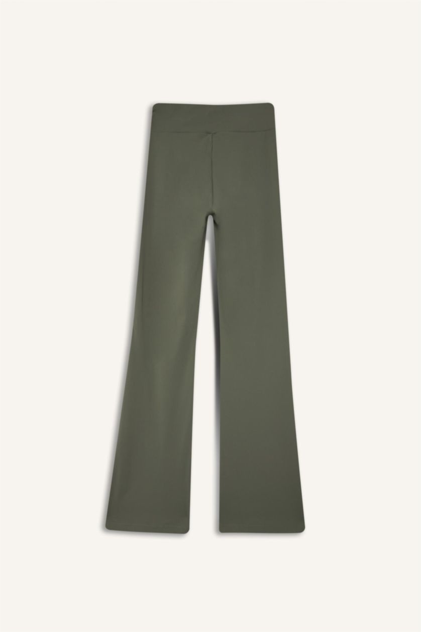 FEMME Kaki Clair Pantalon de sport flare fit à jambes larges de DeFactoFit