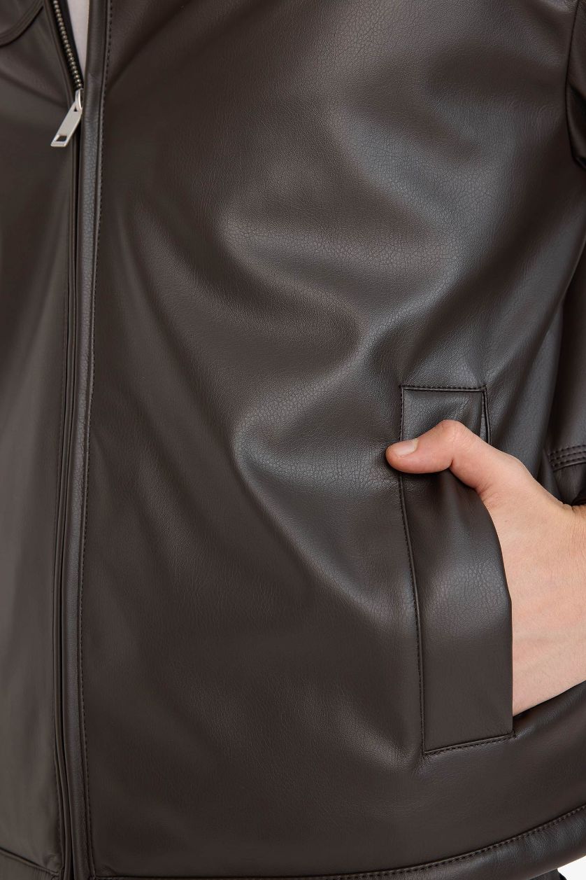 Erkek Koyu Kahve Relax Fıt Mont