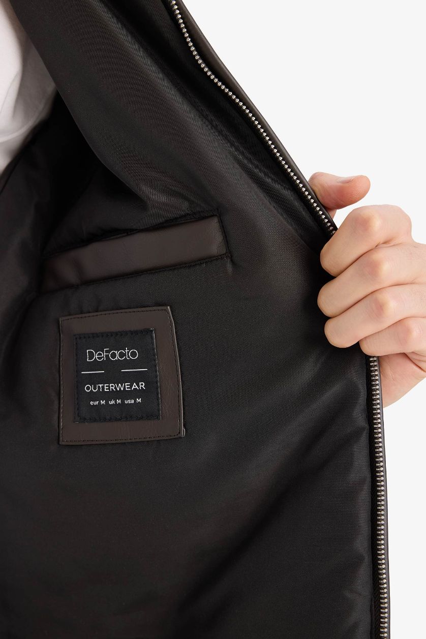 Erkek Koyu Kahve Relax Fıt Mont