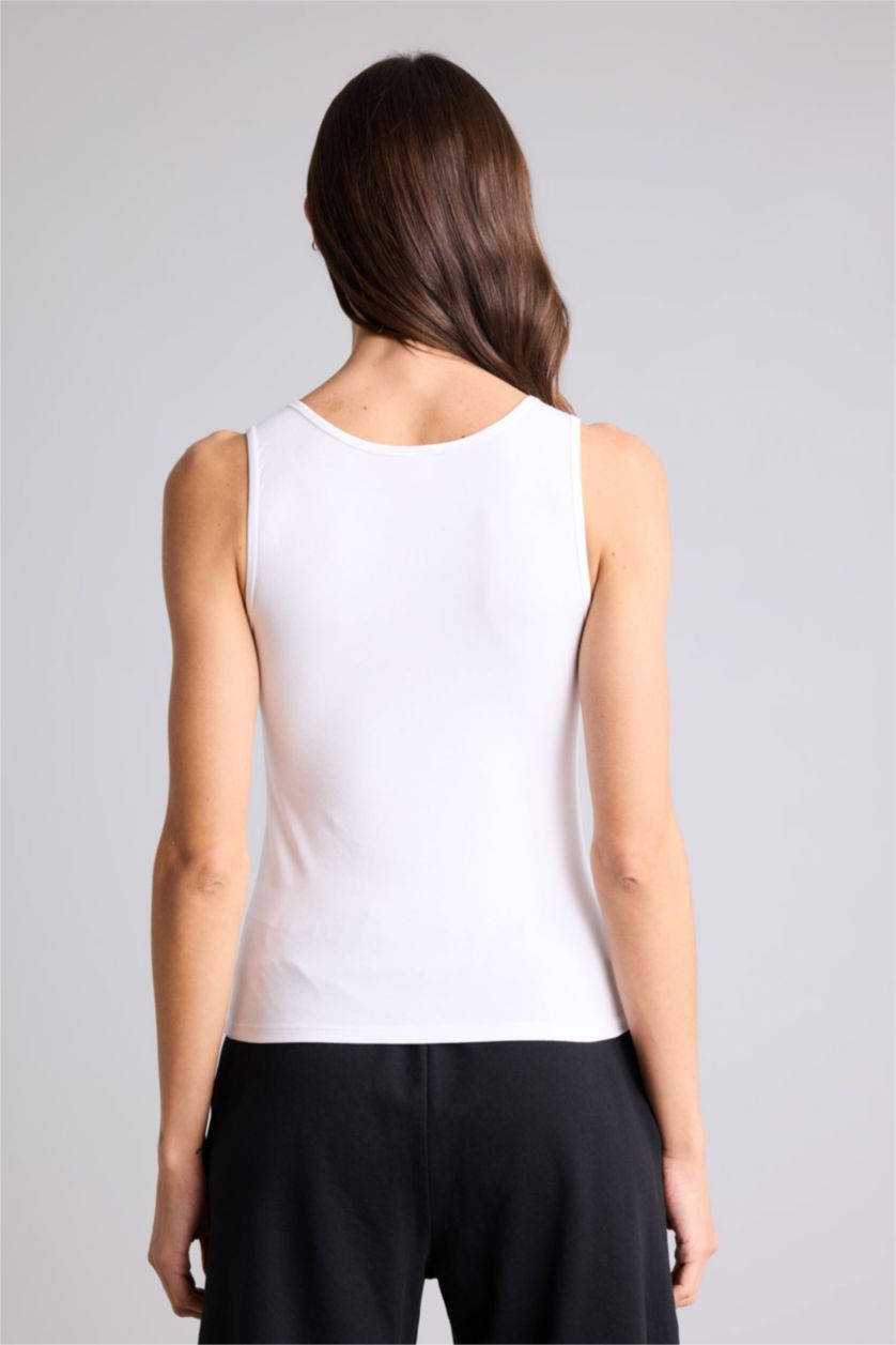 Kadın Beyaz  V Yaka Atlet