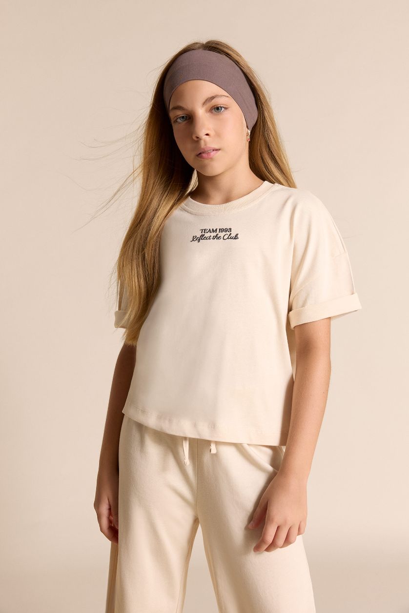 بناتي بيج طقم بناتي تيشيرت نص كم وبنطلون - قطعتين