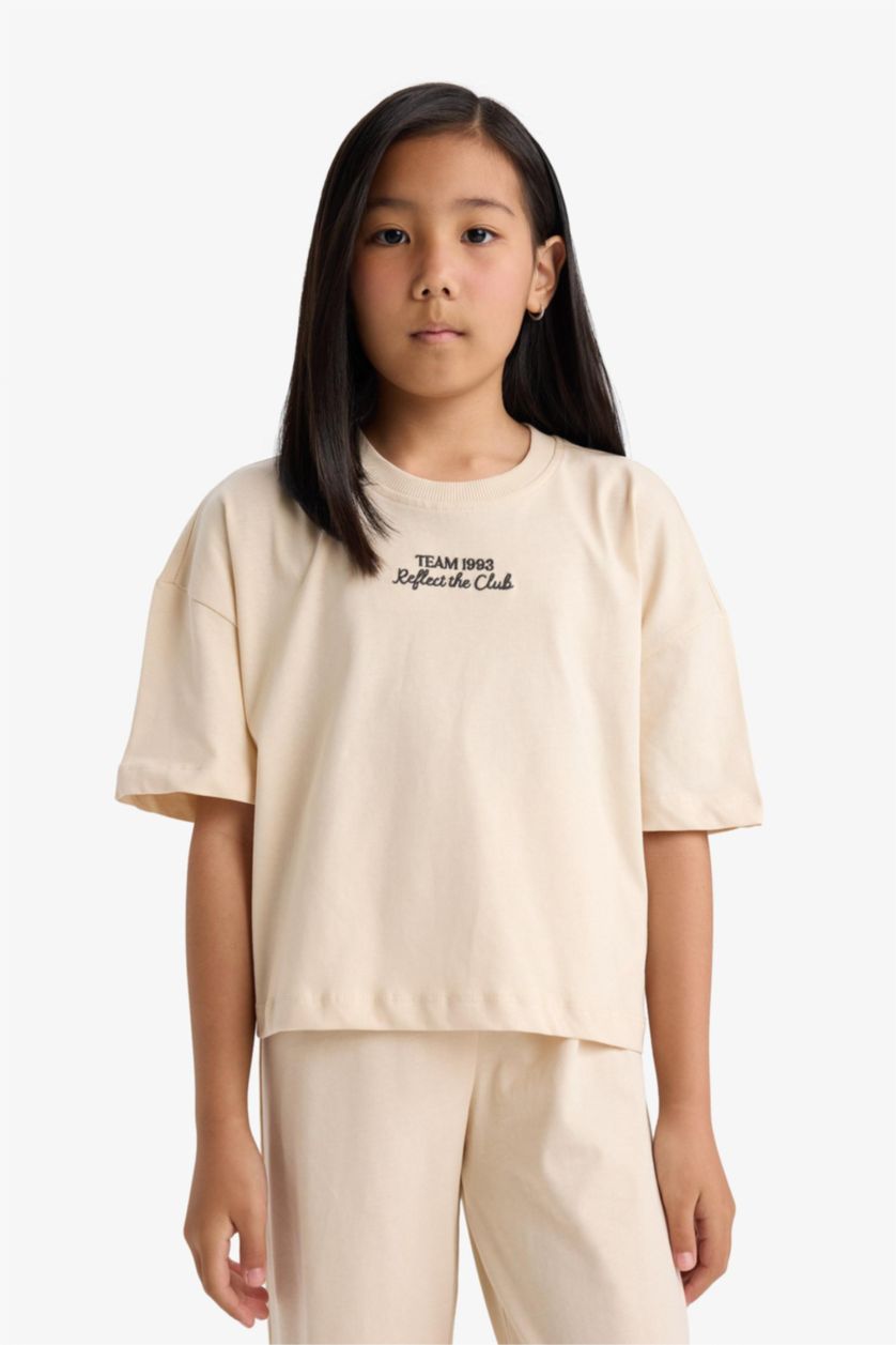 بناتي بيج طقم بناتي تيشيرت نص كم وبنطلون - قطعتين