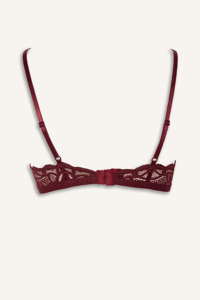 حريمي خمري حمالة صدر برا مثلث بدون بطانة دانتيل لامع