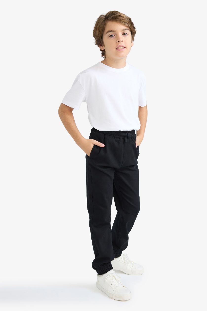 BOYS & TEENS Black Boy Gabardine Jogger Pants
