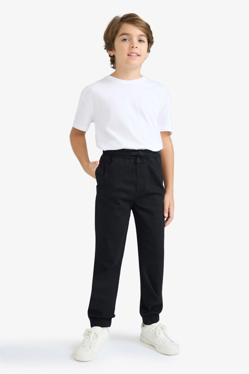 BOYS & TEENS Black Boy Gabardine Jogger Pants
