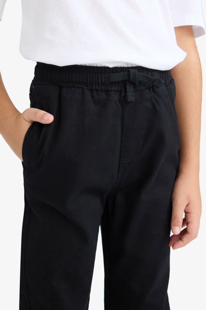 BOYS & TEENS Black Boy Gabardine Jogger Pants