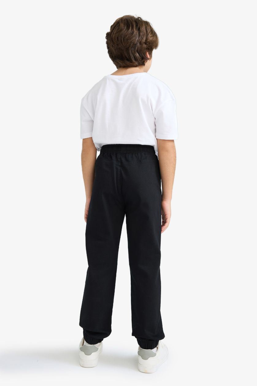 BOYS & TEENS Black Boy Gabardine Jogger Pants