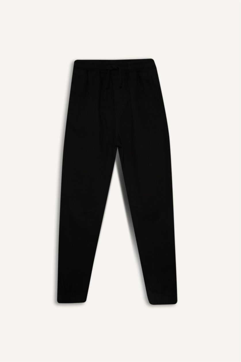BOYS & TEENS Black Boy Gabardine Jogger Pants