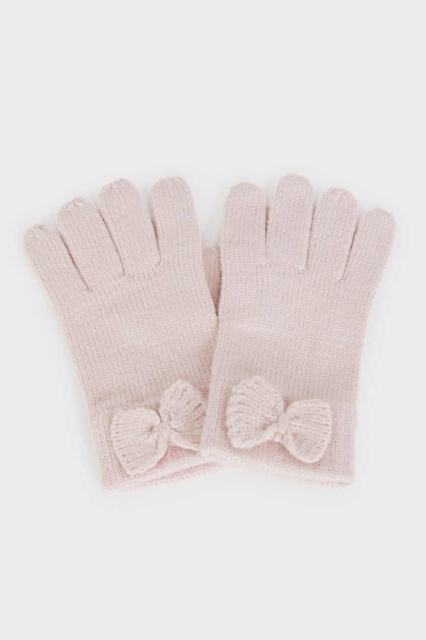 Kız Çocuk - Genç Kız Gülkurusu Triko Eldiven Kız Çocuk