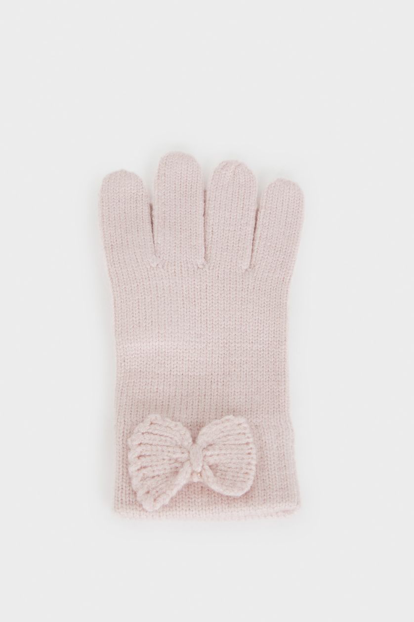 Kız Çocuk - Genç Kız Gülkurusu Triko Eldiven Kız Çocuk