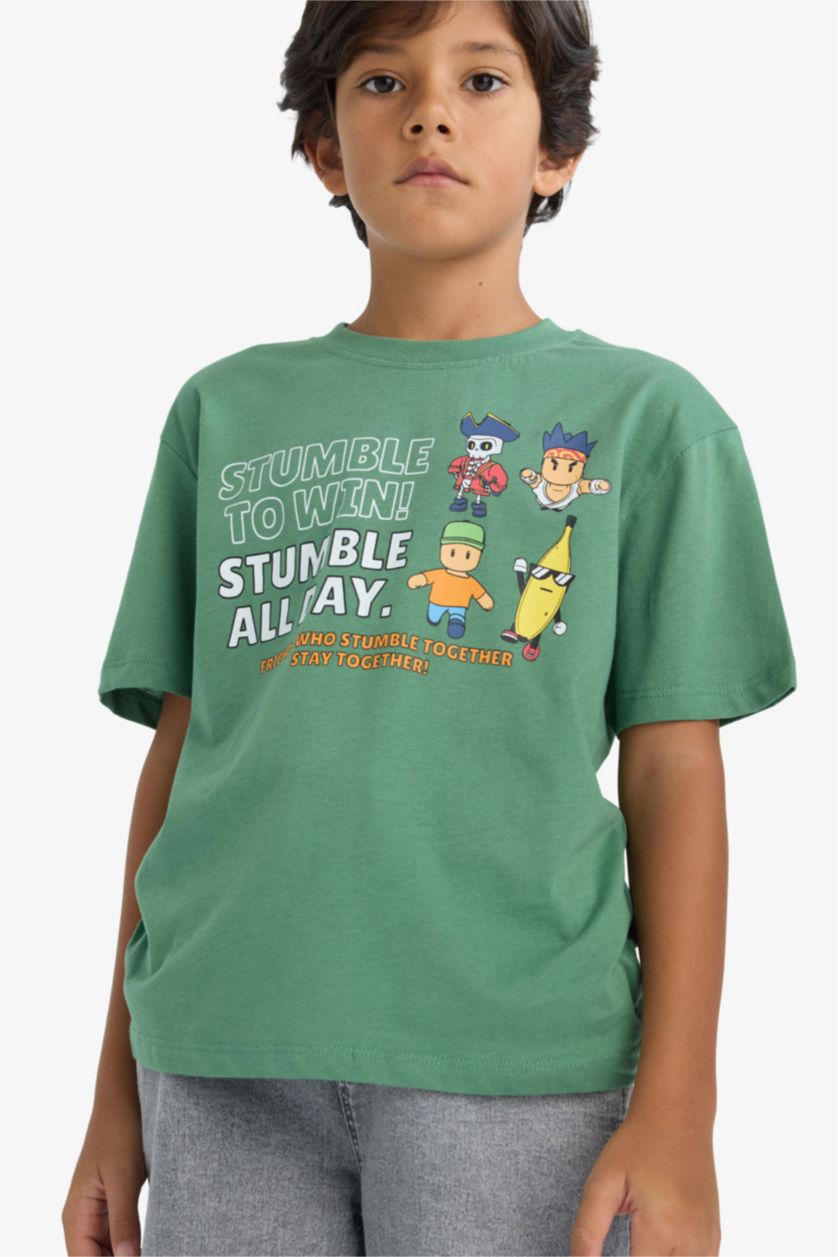 BOYS & TEENS Green Boy Stumble Guys Crew Neck Short Sleeve T-Shirt