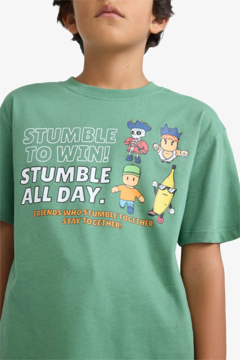 BOYS & TEENS Green Boy Stumble Guys Crew Neck Short Sleeve T-Shirt