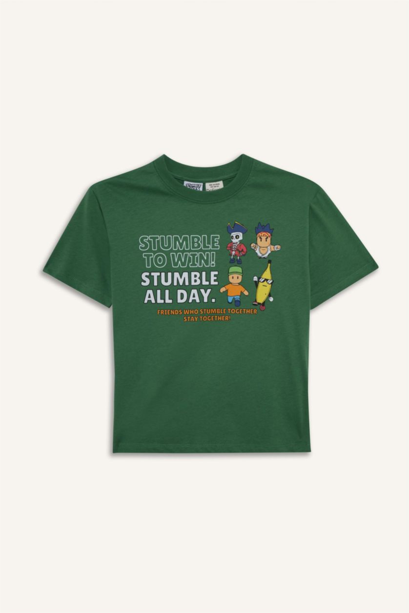 BOYS & TEENS Green Boy Stumble Guys Crew Neck Short Sleeve T-Shirt