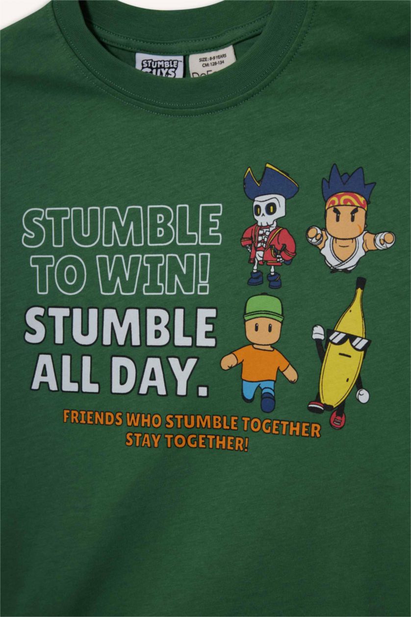 BOYS & TEENS Green Boy Stumble Guys Crew Neck Short Sleeve T-Shirt