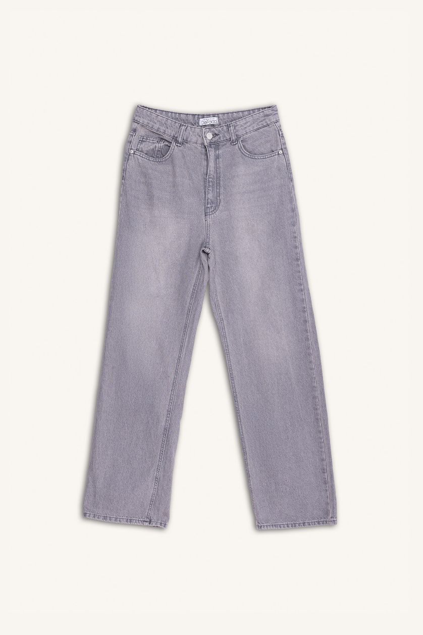 WOMAN Grey 90's Wide Leg High Waist Long Jeans