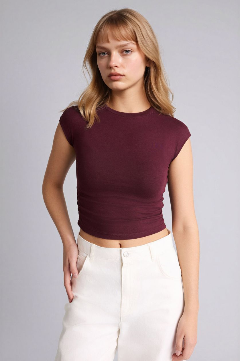 Woman Bordeaux Woman Short Sleeve T-Shirt