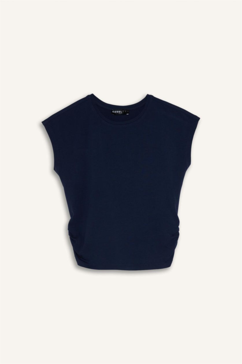 Женщины Синий Футболка Fitted из модала