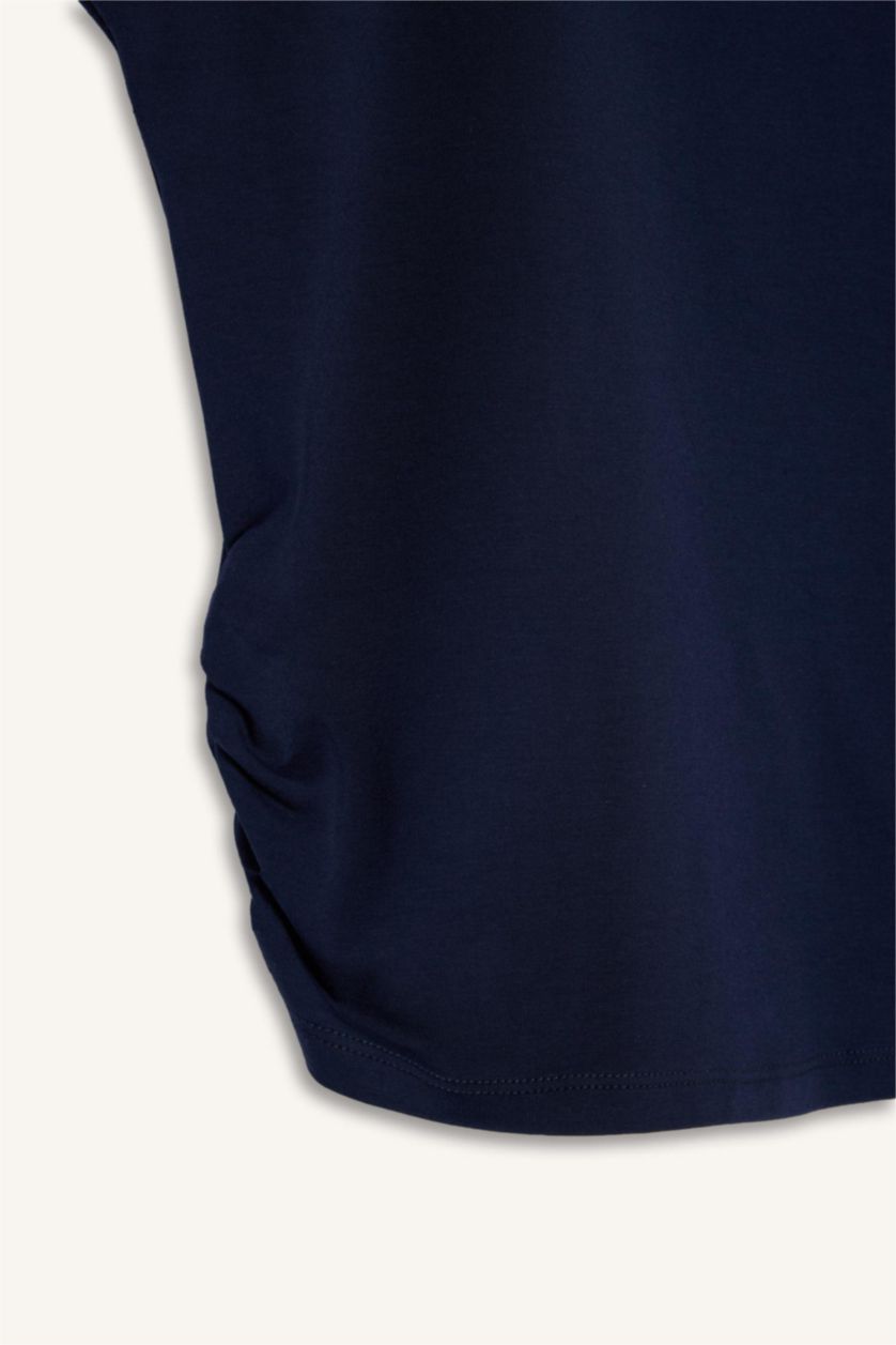 Женщины Синий Футболка Fitted из модала