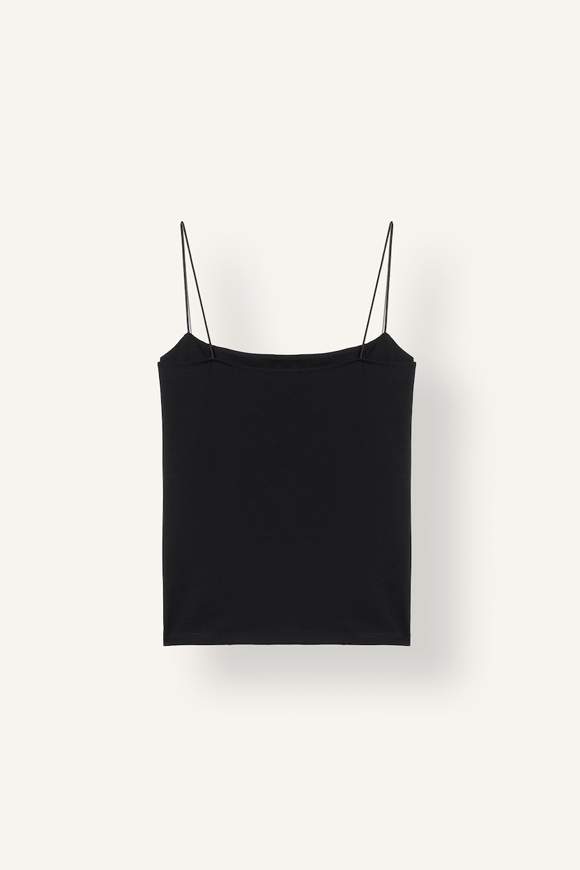 Women Black Slim Fit Strappy Tank Top