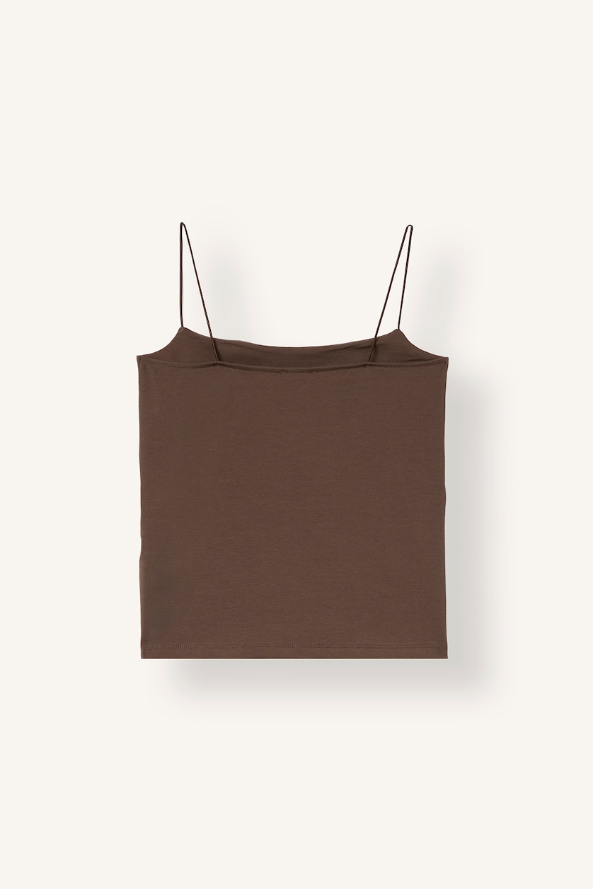 Women Brown Slim Fit Strappy Tank Top