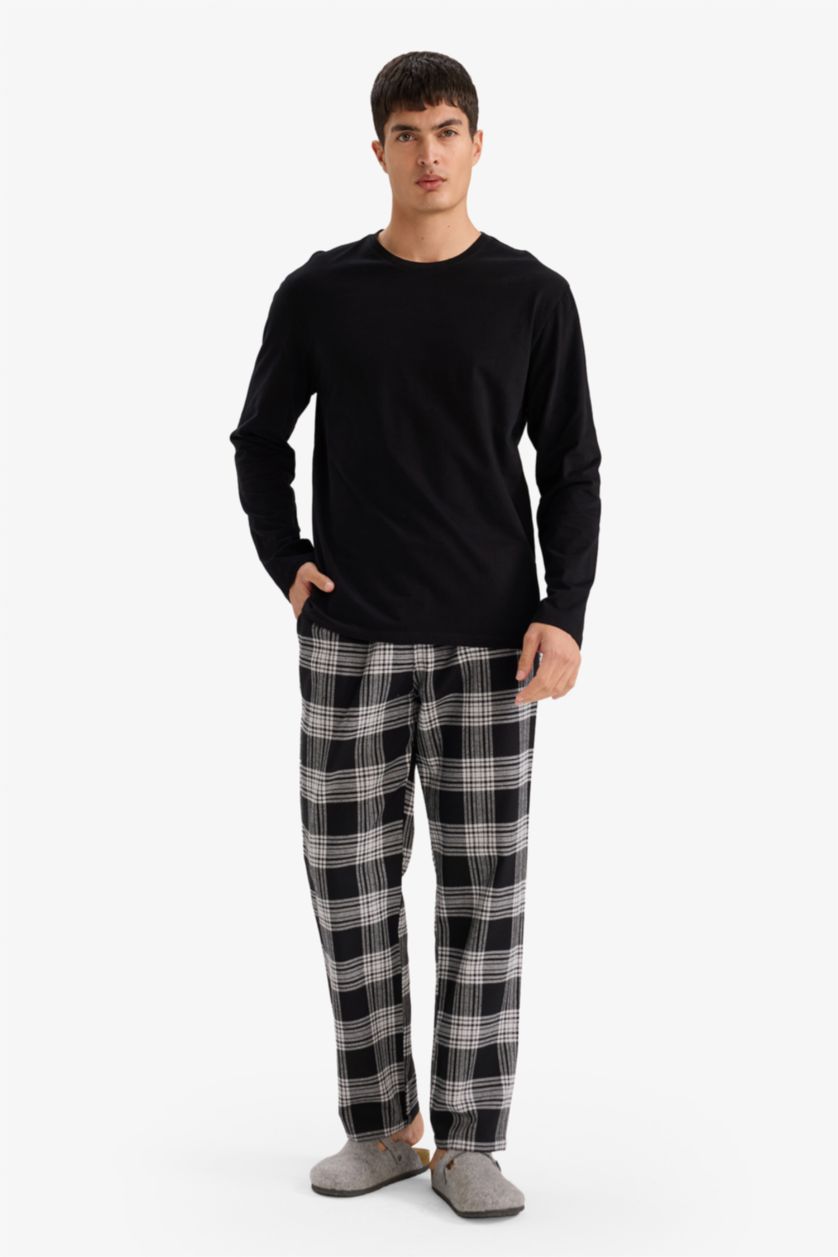HOMME Noir Ensemble Tissé Flanelle 2