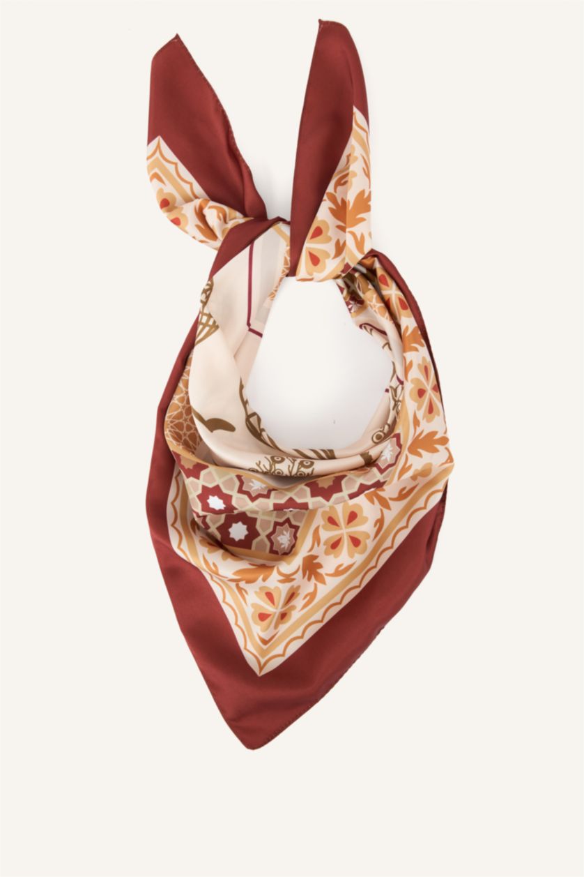 Kadın Kahve Kadın Saten Fular