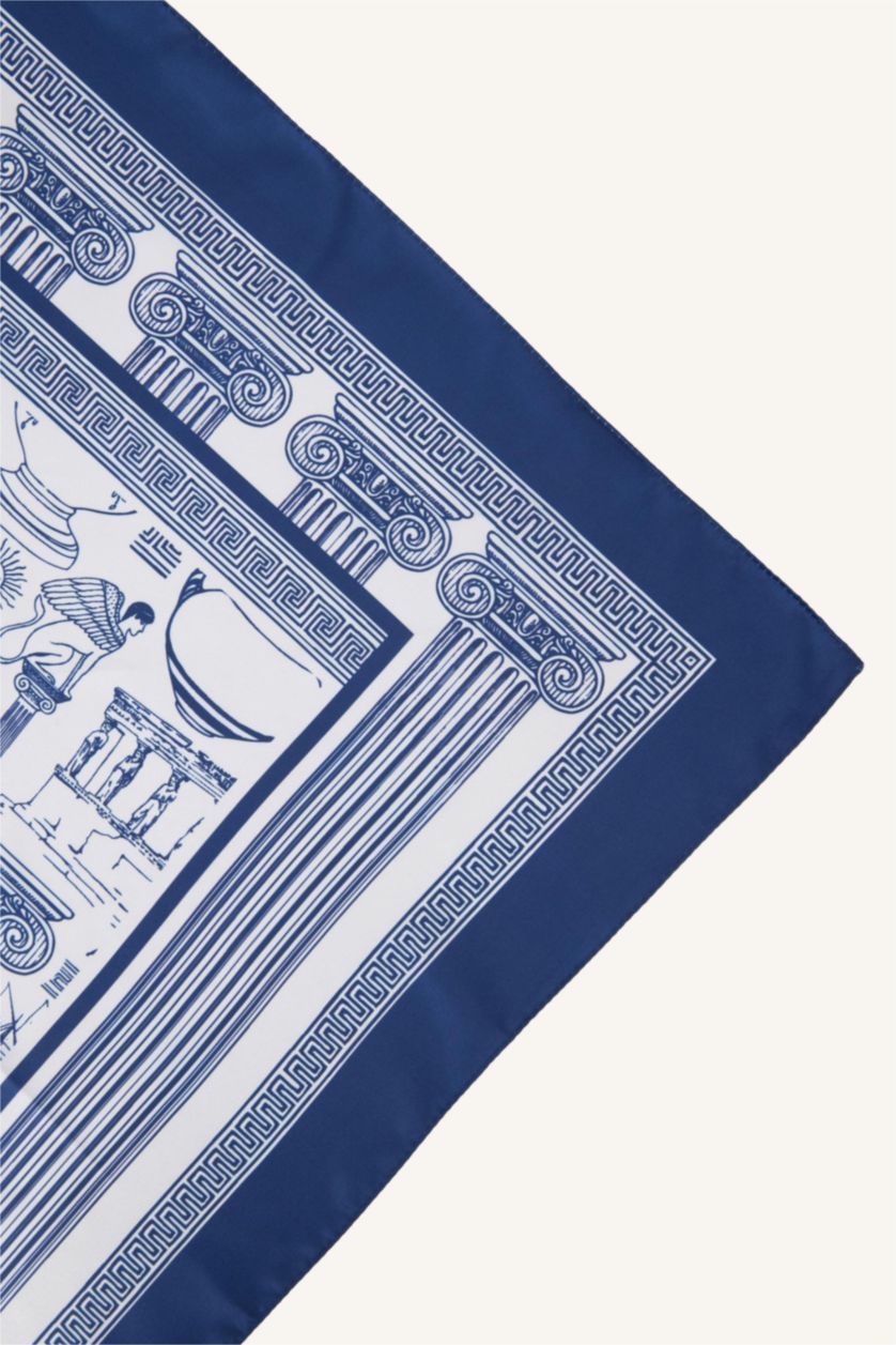 Kadın Mavi Kadın Saten Fular