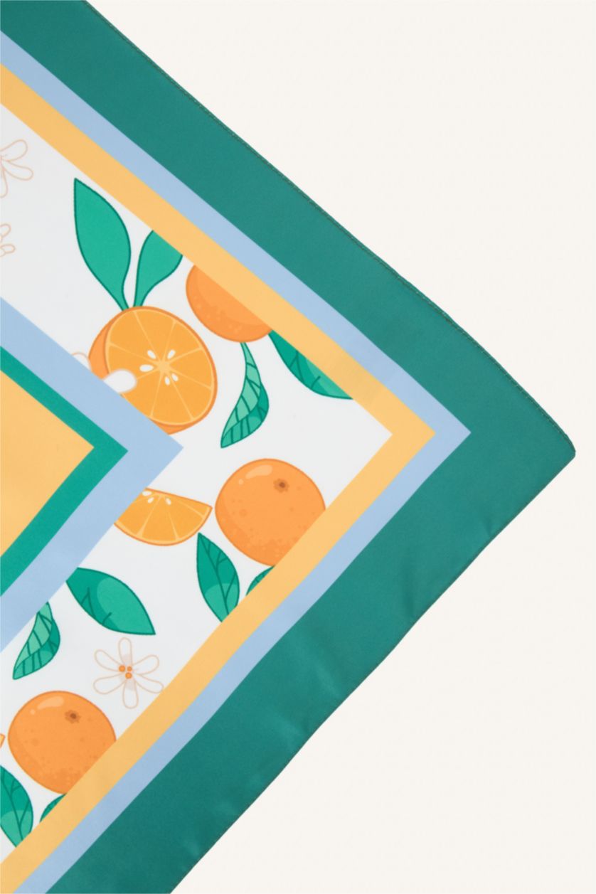 Kadın Turuncu Kadın Saten Fular