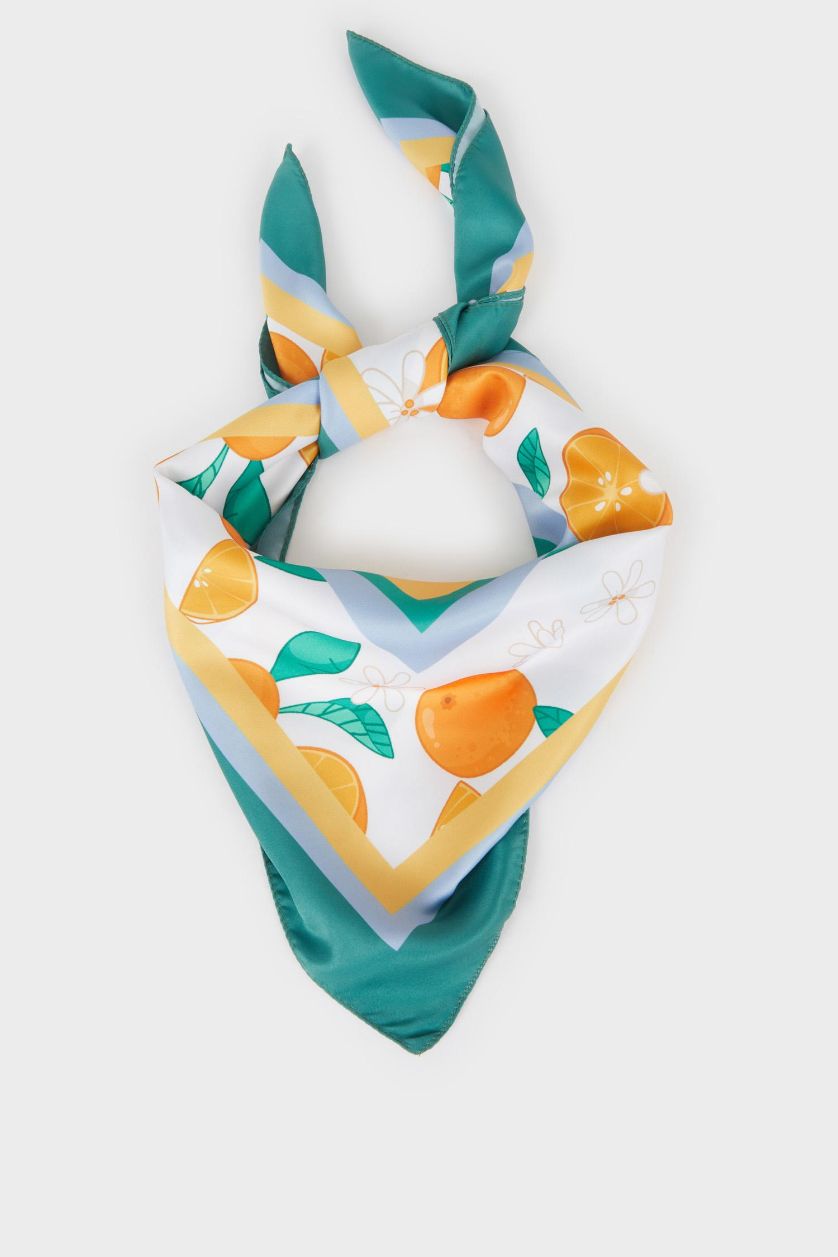 Kadın Turuncu Kadın Antalya Temalı Fular