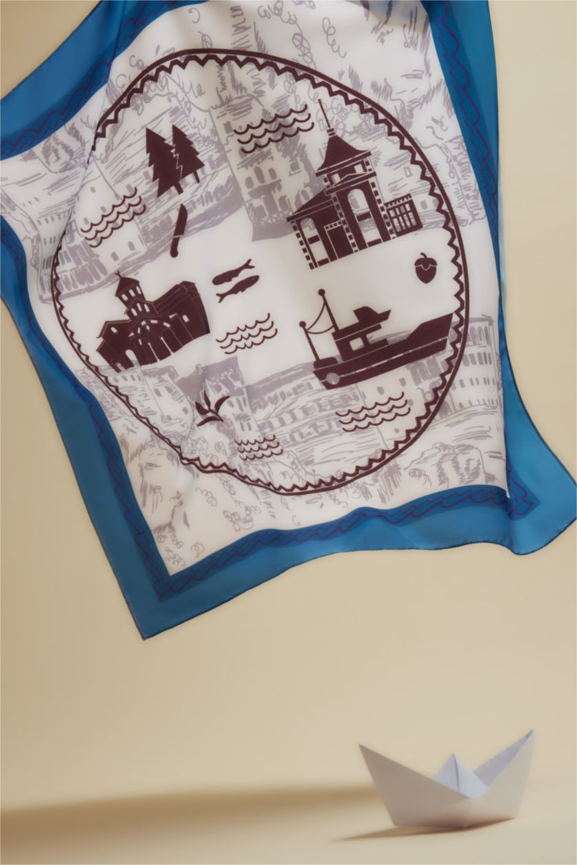 Kadın Bordo Kadın Trabzon Temalı Fular