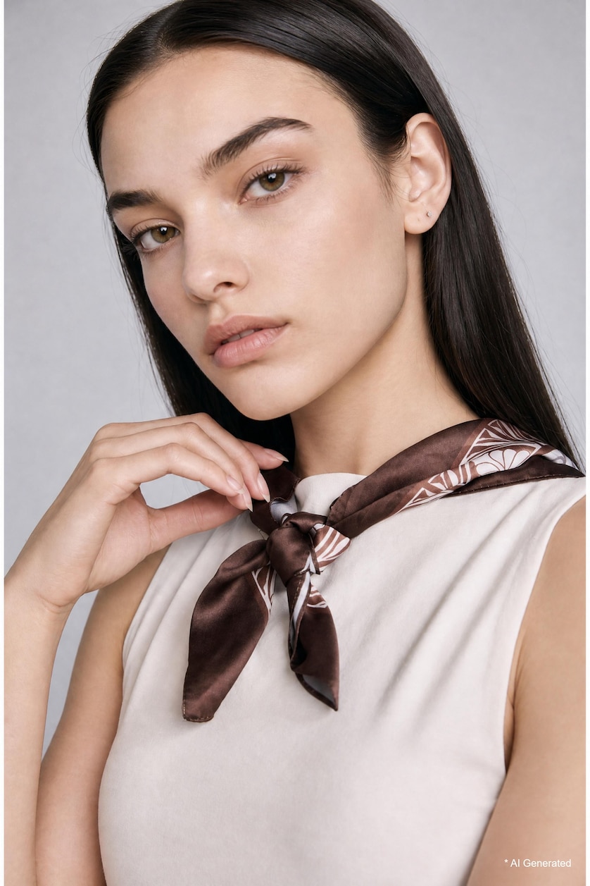 Women Brown Woman Foulard