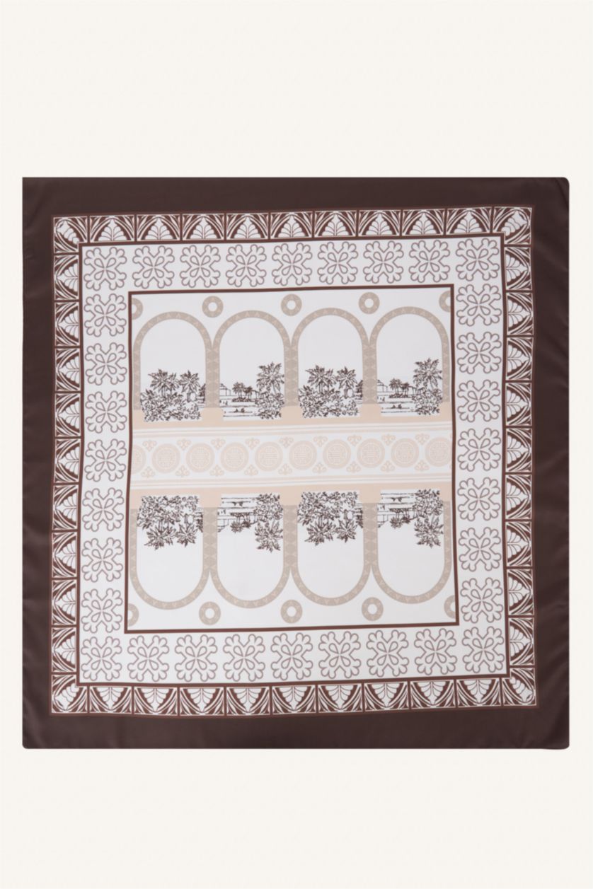 Kadın Kahve Kadın Saten Fular