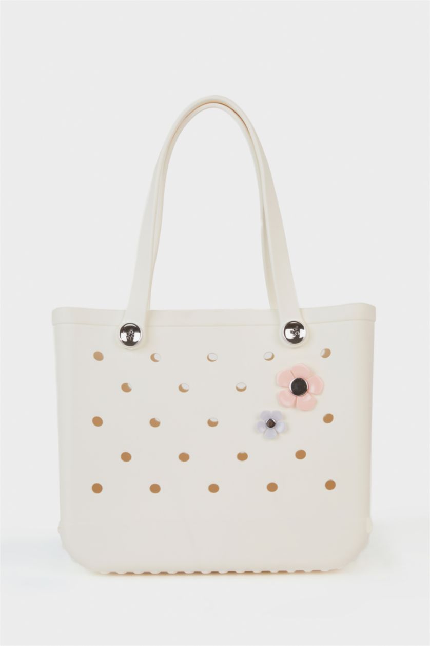 Kadın Beyaz Eva Plaj Çantası