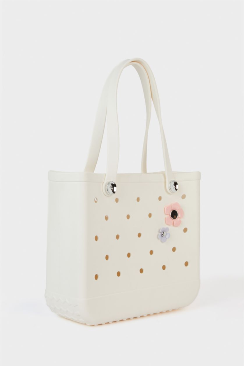 Kadın Beyaz Eva Plaj Çantası