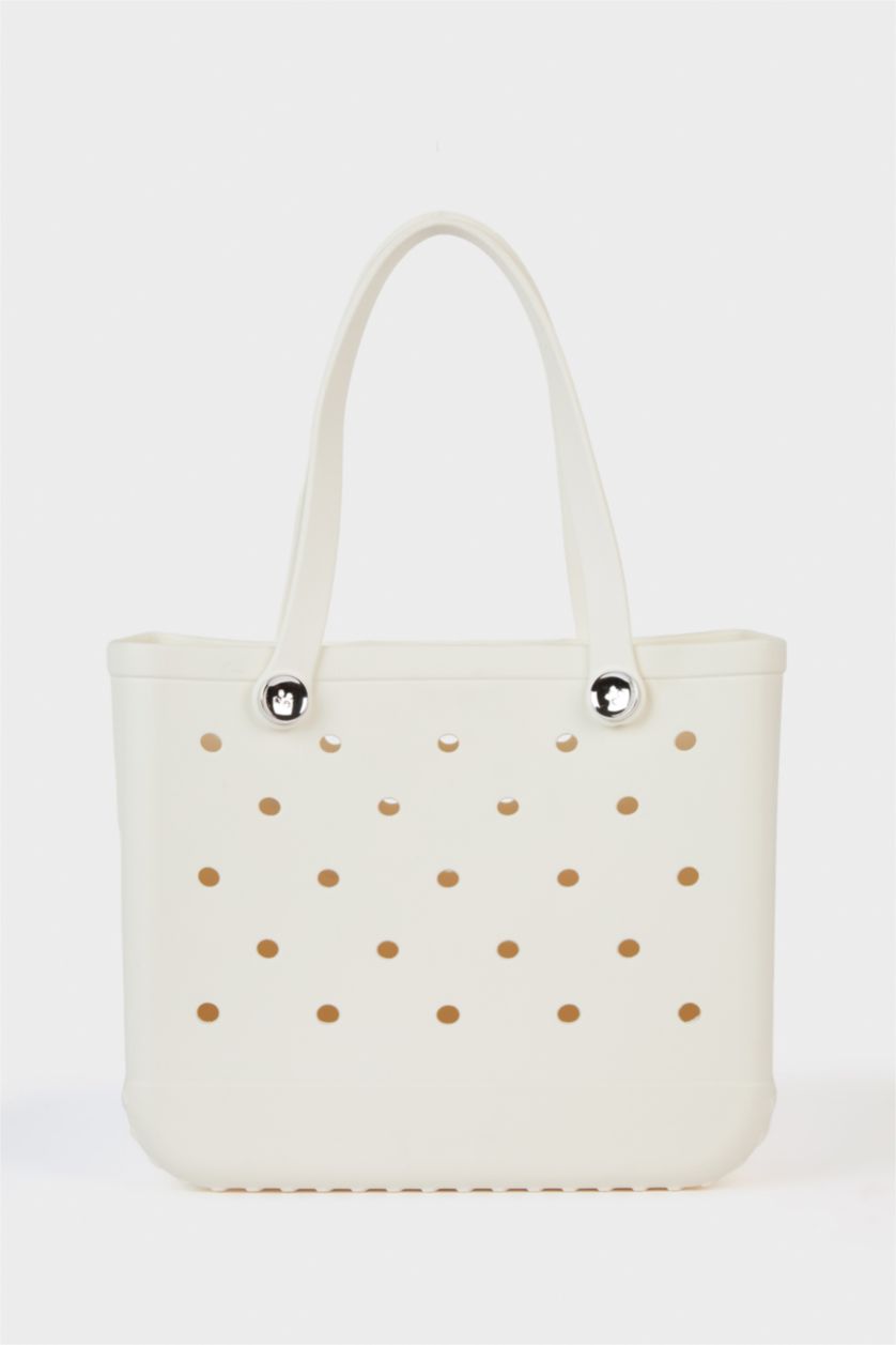 Kadın Beyaz Eva Plaj Çantası