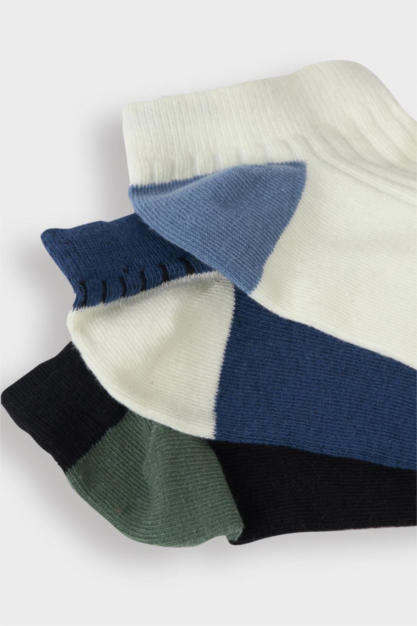 Erkek Karma Erkek 3'lü Pamuklu Patik Çorap
