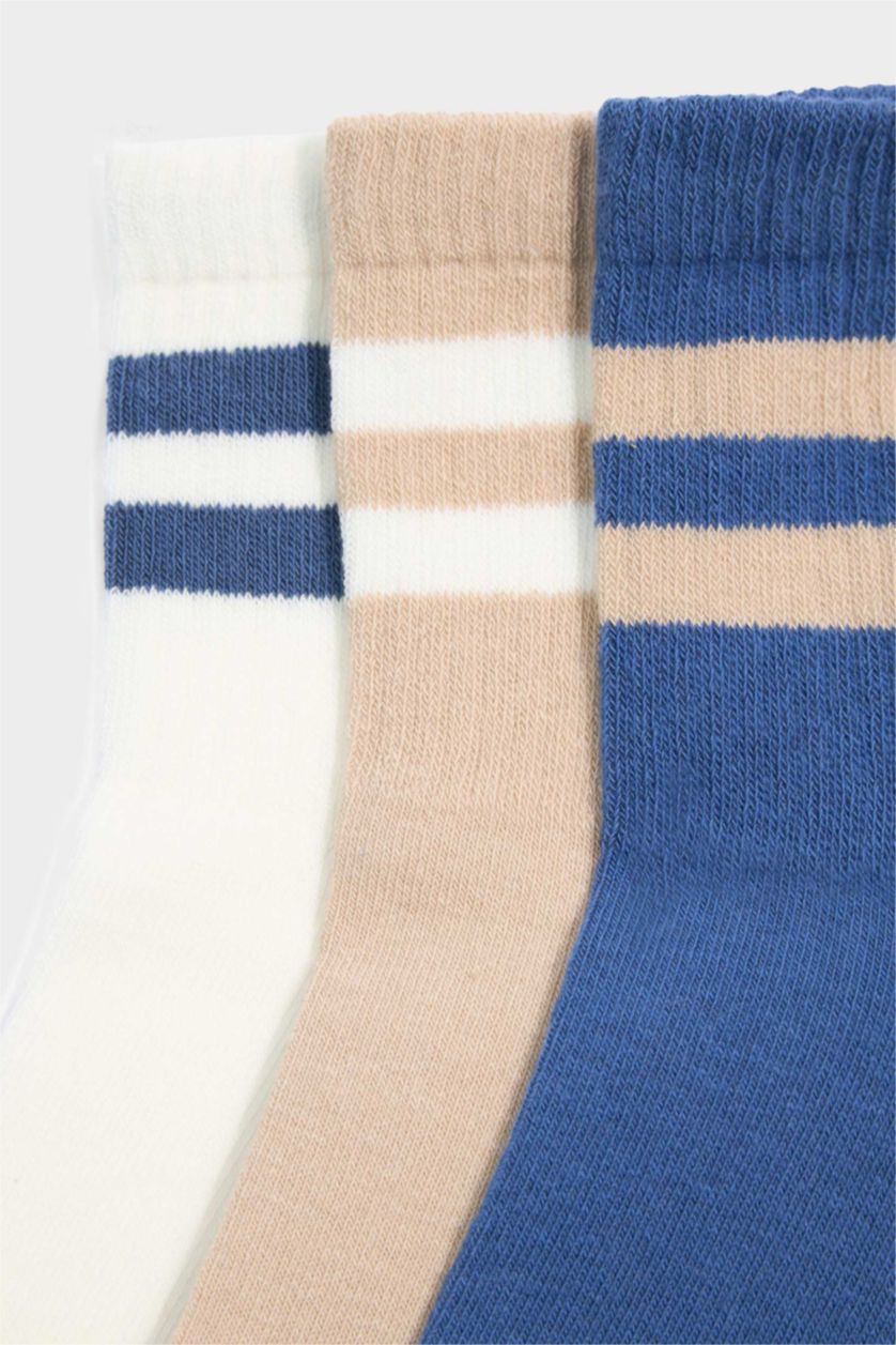 Erkek Karma Erkek 3'lü Pamuklu Soket Çorap