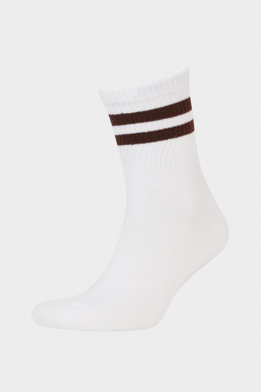 HOMME Blanc Chaussettes Longues Coton