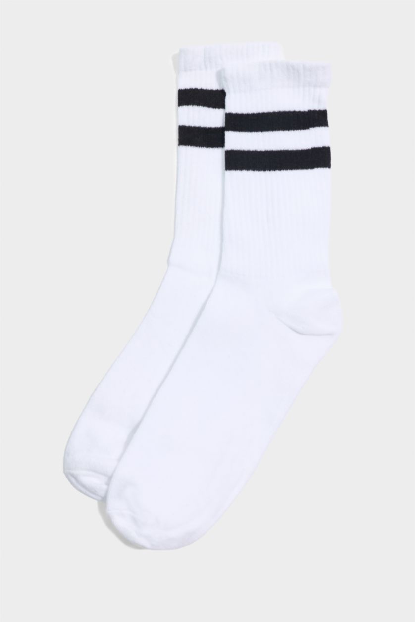 HOMME Blanc Lot de 3 paires de Chaussettes longues en coton pour homme