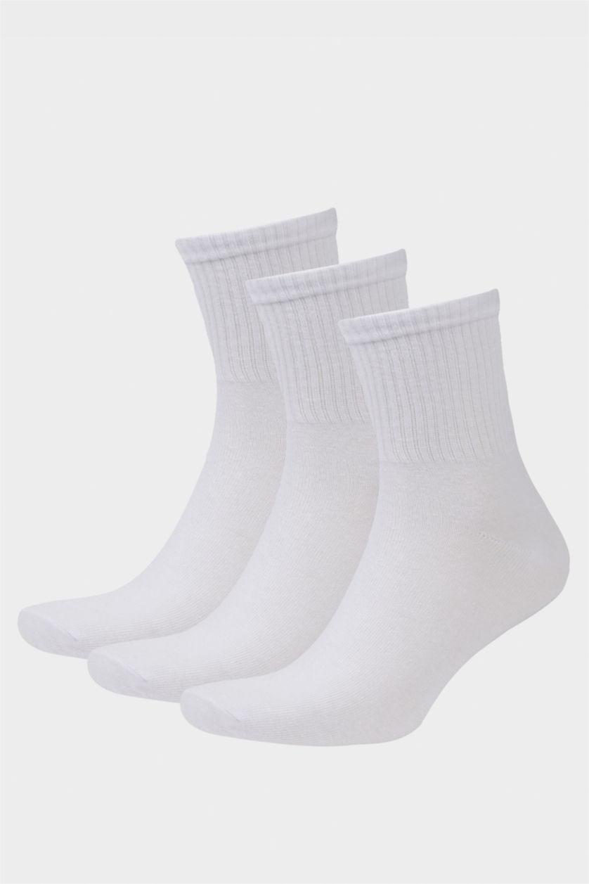 HOMME Blanc Lot de 3 Chaussettes sneaker en coton pour homme