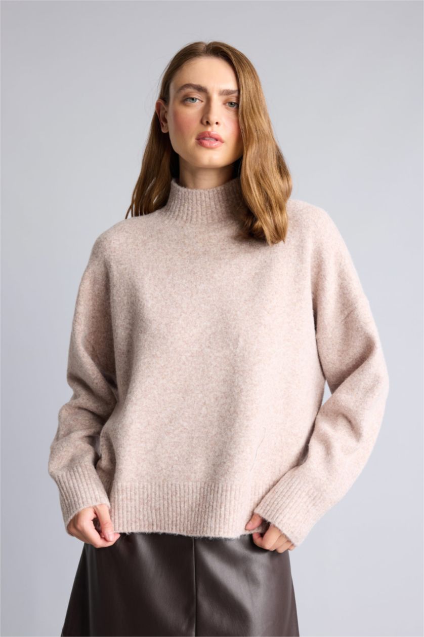 Kadın Vizon Relaxed Fit Kazak