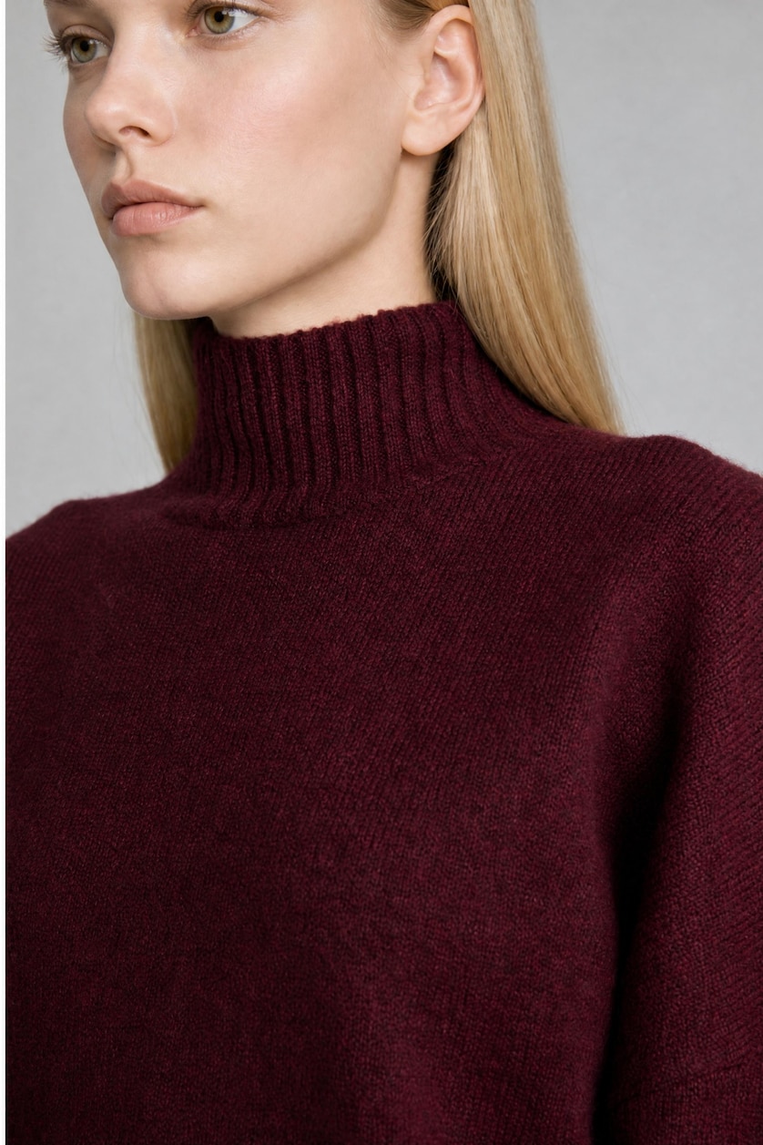 Women Bordeaux Relax Fit Knitwear Pullover