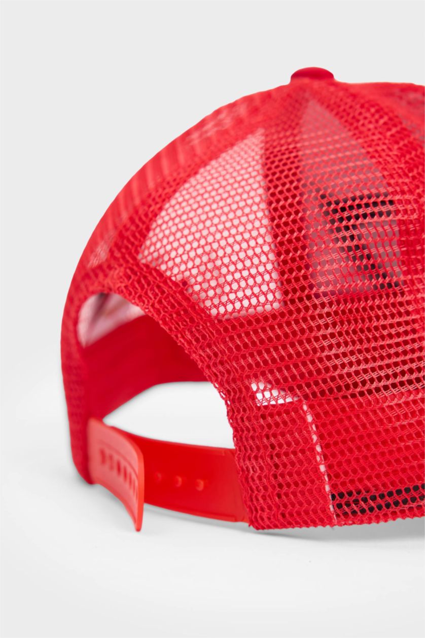 Erkek Çocuk - Genç Erkek Kırmızı Marvel Spiderman Desenli Dokuma Cap Şapka Erkek Çocuk