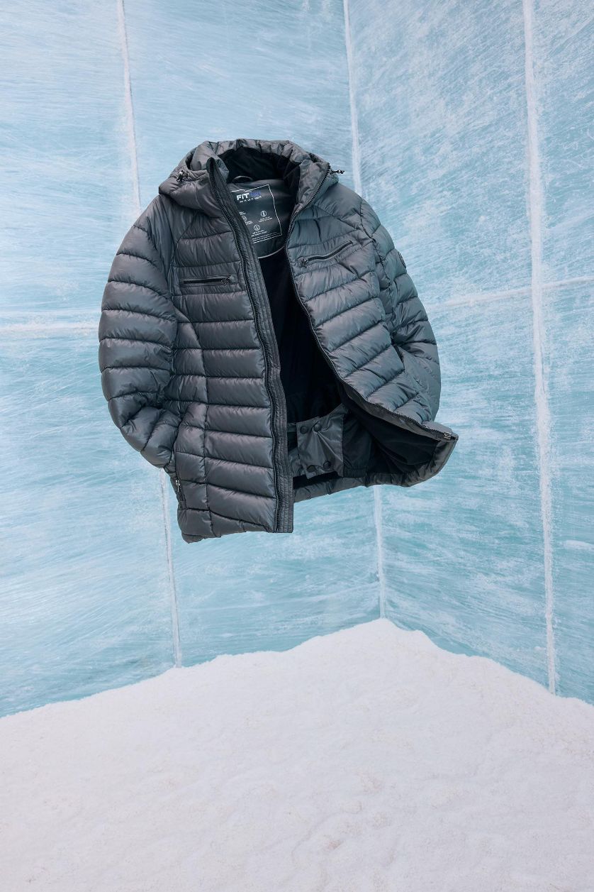 Erkek Gri Su İtici Regular Fit Kapüşonlu Fermuarlı Rüzgar Geçirmez Kayak Montu